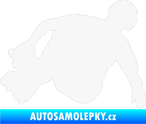 Samolepka Bruslař 001 levá bílá