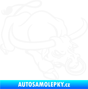 Samolepka Býk 014 pravá rozzuřený bílá