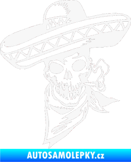Samolepka Cowboy sombrero levá kostra bílá
