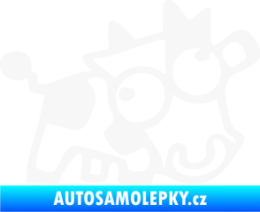 Samolepka Crazy cow pravá bílá