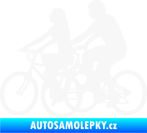 Samolepka Cyklisté 001 levá pár bílá