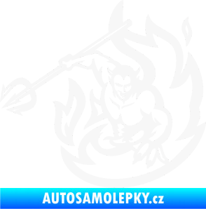 Samolepka Ďábel 002 levá s vidlemi bílá