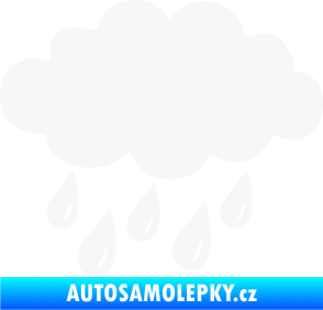 Samolepka Déšť 001 levá mrak a kapky bílá