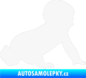 Samolepka Dítě v autě 025 pravá miminko silueta bílá