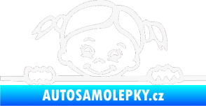 Samolepka Dítě v autě 030 levá malá slečna hlavička bílá