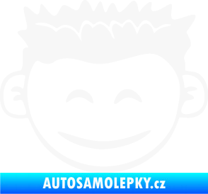 Samolepka Dítě v autě 048 pravá kluk hlavička bílá