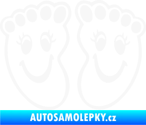 Samolepka Dítě v autě 060 veselé nožičky bílá
