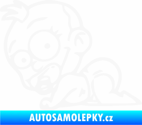 Samolepka Dítě v autě 067 levá lezoucí miminko bílá