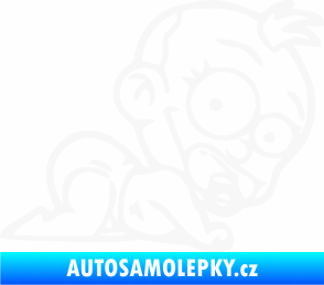 Samolepka Dítě v autě 067 pravá lezoucí miminko bílá