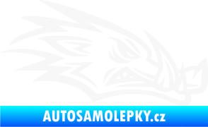 Samolepka Divoké prase 002 pravá kanec hlava bílá