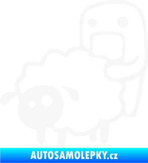Samolepka Domo 005 levá love sheep bílá