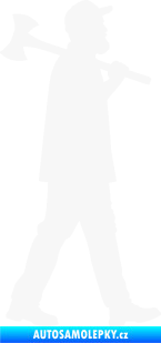 Samolepka Dřevorubec 002 pravá bílá
