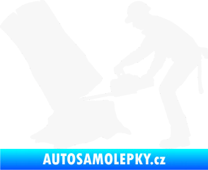 Samolepka Dřevorubec 003 levá bílá