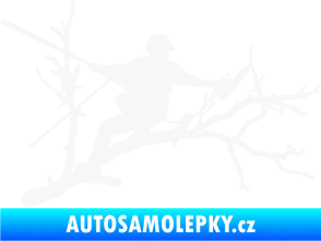 Samolepka Dřevorubec 006 pravá prořezání ve výškách bílá