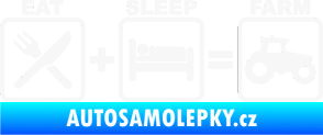 Samolepka Eat sleep farm bílá