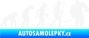 Samolepka Evoluce 003 hokej pravá bílá