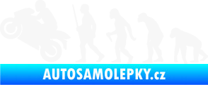 Samolepka Evoluce 004 levá motorkář bílá