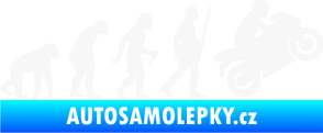 Samolepka Evoluce 004 pravá motorkář bílá