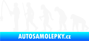 Samolepka Evoluce 005 rybář levá bílá