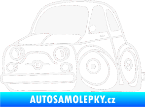Samolepka Fiat 500 karikatura levá bílá