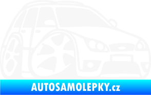 Samolepka Ford Mondeo combi karikatura pravá bílá