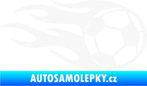 Samolepka Fotbalový míč 004 pravá v plamenech bílá