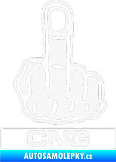Samolepka Fuck off CNG bílá