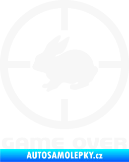 Samolepka Game over lov zajíce bílá