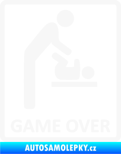 Samolepka Game over varianta baby bílá