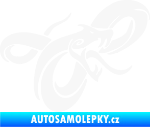 Samolepka Had 001 pravá zmije bílá