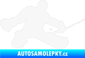 Samolepka Hokejista 015 pravá brankář bílá