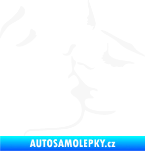 Samolepka Holčičí políbení levá bílá