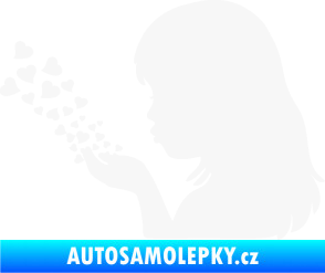 Samolepka Holčička se srdíčky levá bílá