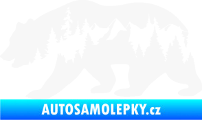 Samolepka Hory s medvědem levá bílá