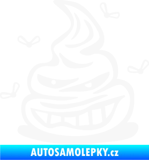 Samolepka Hovínko s mouchami levá bílá