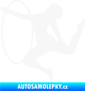 Samolepka Hula Hop 002 levá gymnastka s obručí bílá