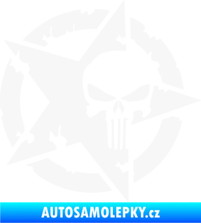 Samolepka Hvězda army 004 Punisher bílá