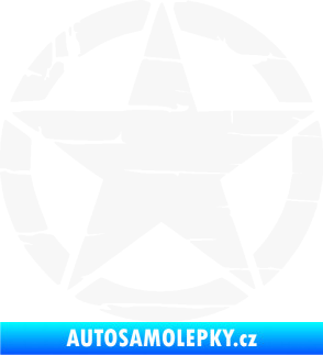 Samolepka Hvězda army 008 narušená bílá