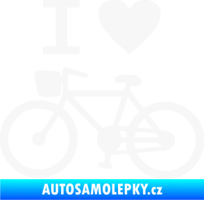 Samolepka I love cycling levá bílá