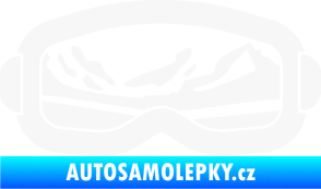 Samolepka I love snow brýle pravá bílá