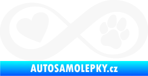 Samolepka Infinity 002 srdce a tlapka levá bílá