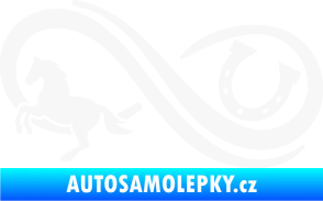 Samolepka Infinity 005 levá koník s podkovou bílá