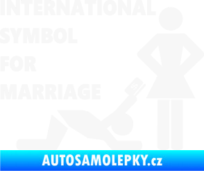 Samolepka International symbol for marriage bílá