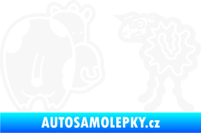 Samolepka JDM kravička a ovečka 002 levá bílá
