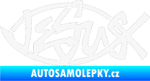 Samolepka Jesus rybička 001 křesťanský symbol bílá