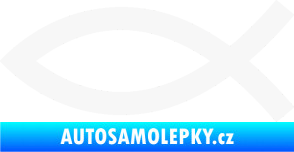 Samolepka Jesus rybička 002 křesťanský symbol bílá