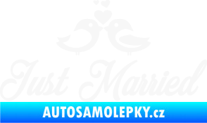 Samolepka Just Married 003 ptáčci bílá