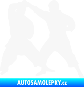 Samolepka Karate 013 pravá souboj bílá
