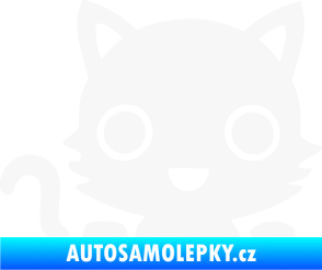 Samolepka Kočka 014 levá kočka v autě bílá