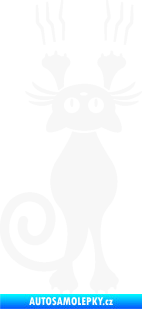 Samolepka Kočka 023 levá s drápanci bílá